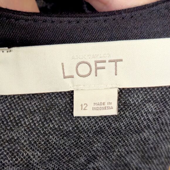 Loft Women’s Dress Office Chic Minimalist Animal Print Cinched Waist Size 12 - Picture 7 of 8